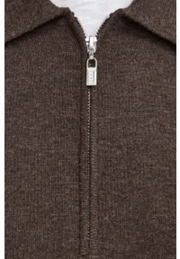 TIGER OF SWEDEN - Tiger Of Sweden sweter wełniany męski kolor brązowy lekki. Kolor: brązowy. Materiał: wełna. Długość rękawa: długi rękaw. Długość: krótkie #4