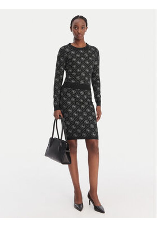 Guess Sweter W6RR66 Z3JD2 Czarny Regular Fit. Kolor: czarny. Materiał: syntetyk