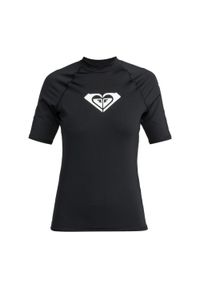 Roxy - Koszulka do pływania damska ROXY Whole Hearted. Kolor: czarny. Materiał: poliester, materiał, elastan, tkanina. Długość: krótkie #1