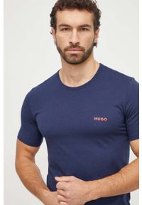 Hugo - HUGO t-shirt bawełniany 3-pack kolor szary z nadrukiem. Kolor: szary. Materiał: bawełna. Długość rękawa: krótki rękaw. Długość: krótkie. Wzór: nadruk #7