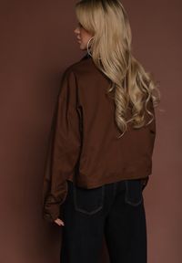 Renee - Brązowa Kurtka Koszulowa z Bawełny Azrea. Okazja: na co dzień. Kolor: brązowy. Materiał: bawełna. Styl: casual, elegancki #3