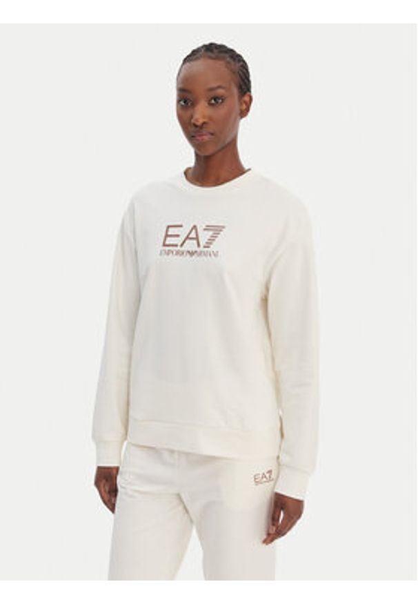 EA7 Emporio Armani Dres 7W000115 AF13135 U0004 Beżowy Regular Fit. Kolor: beżowy. Materiał: bawełna