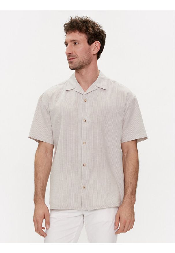 Jack & Jones - Jack&Jones Koszula Summer 12248382 Beżowy Relaxed Fit. Kolor: beżowy. Materiał: bawełna