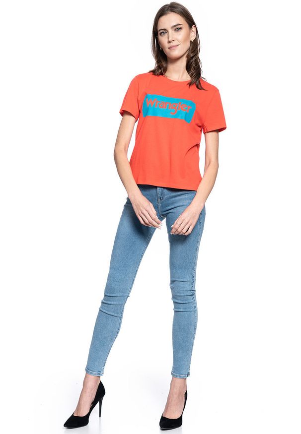 Wrangler - DAMSKI T-SHIRT WRANGLER LOGO TEE BITTERSWEET RED W7P3EVXBO 112132041