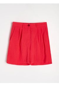 Sinsay - Szorty z domieszką lnu - czerwony. Kolor: czerwony. Materiał: len #1