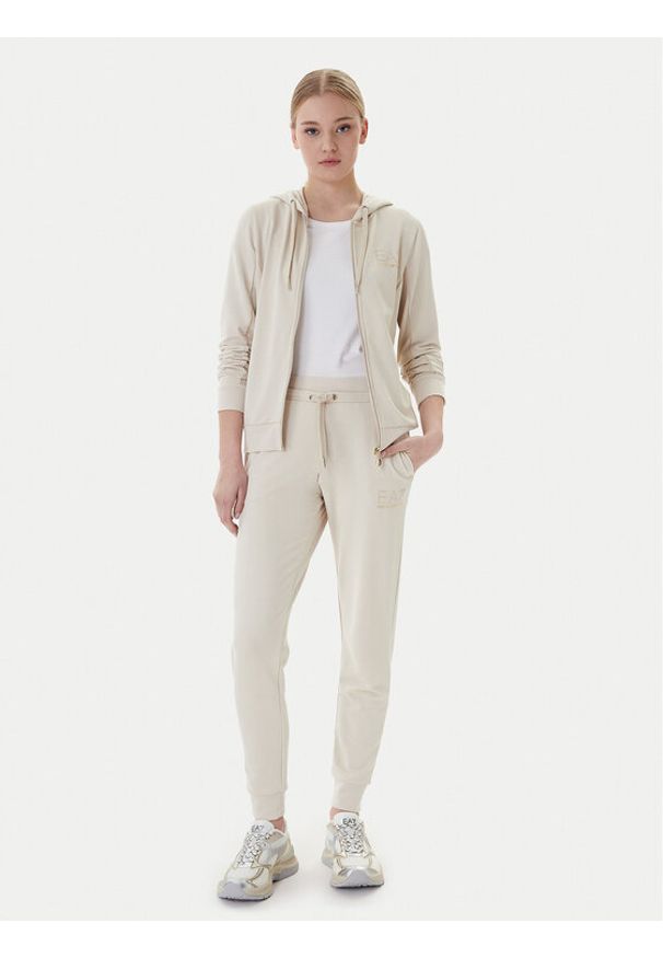 EA7 Emporio Armani Dres 8NTV51 TJ9RZ U1088 Beżowy Regular Fit. Kolor: beżowy. Materiał: syntetyk