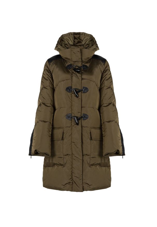 Pinko Parka "Rocky 1" | 1N13BY Y74T | Kobieta | Wojskowa Zieleń. Typ kołnierza: kaptur. Materiał: poliester. Sezon: lato. Styl: militarny