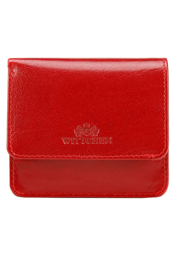 Wittchen - Damski portfel skórzany mini. Kolor: czerwony. Materiał: skóra