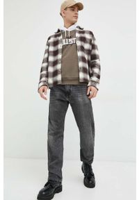 Abercrombie & Fitch koszula bawełniana męska kolor brązowy regular z kołnierzykiem klasycznym. Typ kołnierza: kołnierzyk klasyczny. Kolor: brązowy. Materiał: bawełna. Styl: klasyczny #5