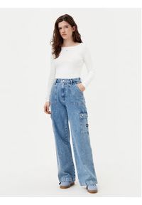 Tommy Jeans Bluzka DW0DW21350 Écru Slim Fit. Materiał: bawełna #4