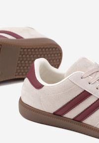 Born2be - Beżowe Sneakersy Ozdobione Paskami Nalierre. Okazja: na co dzień. Zapięcie: pasek. Kolor: beżowy. Materiał: jeans. Wzór: aplikacja #3