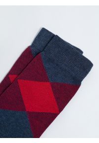 Big-Star - Skarpety męskie bawełniane ze wzorem czerwone Elion 603. Kolor: czerwony. Materiał: bawełna. Wzór: kratka #3