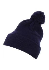 FLEXFIT - Czapka Pompon Dzianinowa Z Mankietami Classics. Kolor: niebieski. Materiał: dzianina