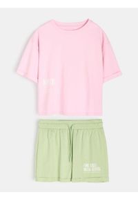 Sinsay - Bawełniana piżama dwuczęściowa - różowy. Kolor: różowy. Materiał: bawełna #1