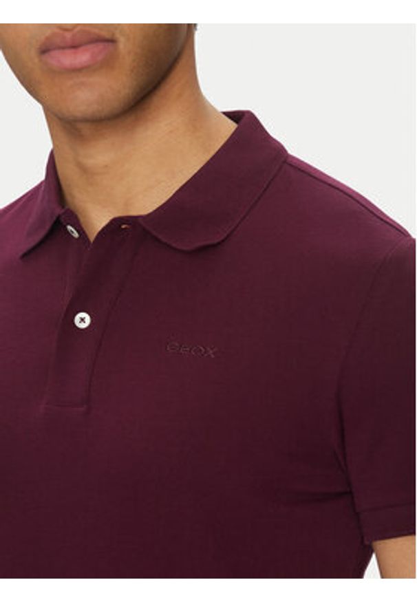 Geox Polo M5511B T3240 F8312 Bordowy Regular Fit. Typ kołnierza: polo. Kolor: czerwony. Materiał: bawełna