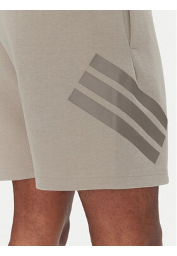 Adidas - adidas Szorty sportowe Future Icons 3-Stripes JD4882 Beżowy Regular Fit. Kolor: beżowy. Materiał: bawełna. Styl: sportowy