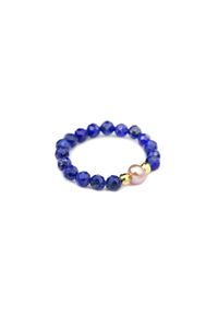Brazi Druse Jewelry - Pierścionek Lapis Lazuli i Perła. Materiał: pozłacane, złote, srebrne. Wzór: aplikacja. Kamień szlachetny: lapis lazuli, perła #1