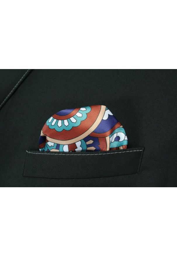 Alties - Poszetka Męska ALTIES, Szara w Brązowo-Granatowy Wzór Paisley, Łezki, Męska, Elegancka. Kolor: brązowy, beżowy, wielokolorowy, niebieski. Materiał: poliester. Wzór: paisley
