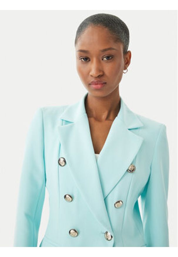 Maryley Marynarka 26EB139/43AC Turkusowy Regular Fit. Kolor: turkusowy. Materiał: syntetyk