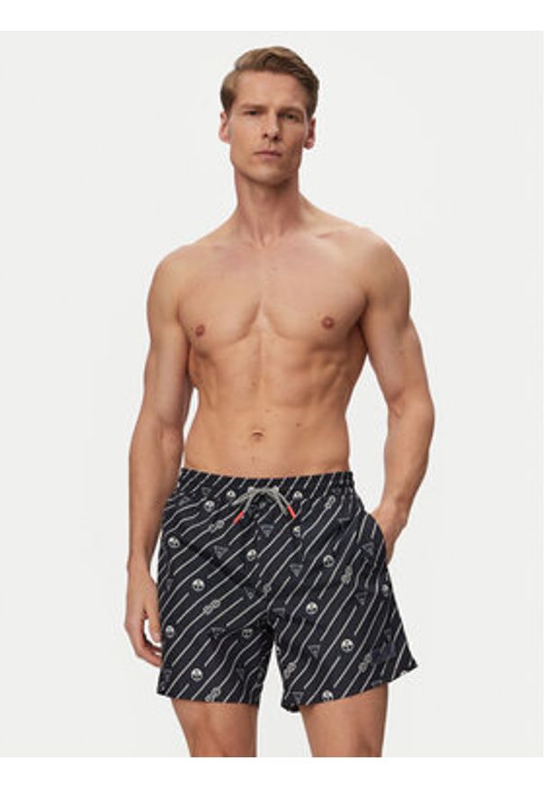 Guess Szorty kąpielowe M6GZ20 W2170 Granatowy Regular Fit. Kolor: niebieski. Materiał: syntetyk