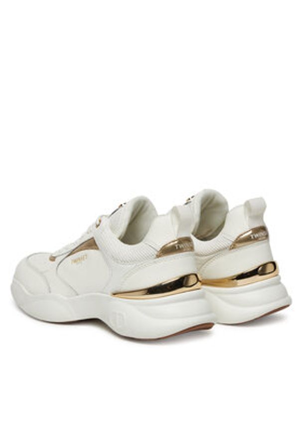 TwinSet - TWINSET Sneakersy 251TCP054 Biały. Kolor: biały. Materiał: skóra