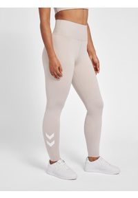 Damskie wysokie legginsy Hummel MT Grace. Kolor: szary. Materiał: materiał. Wzór: jodełka, nadruk