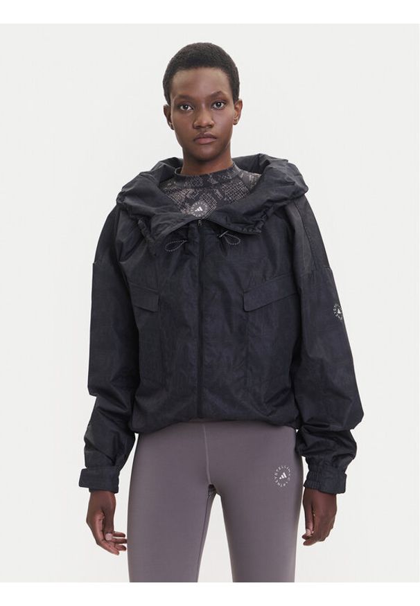 Adidas by Stella McCartney - adidas by Stella McCartney Kurtka przejściowa Item Track Top Printed JV7035 Czarny Loose Fit. Kolor: czarny. Materiał: syntetyk