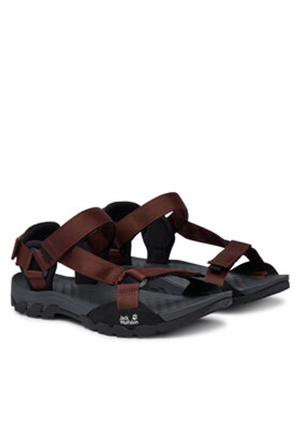 Jack Wolfskin Sandały Ridge A65589 Brązowy ciemny. Kolor: brązowy. Materiał: materiał