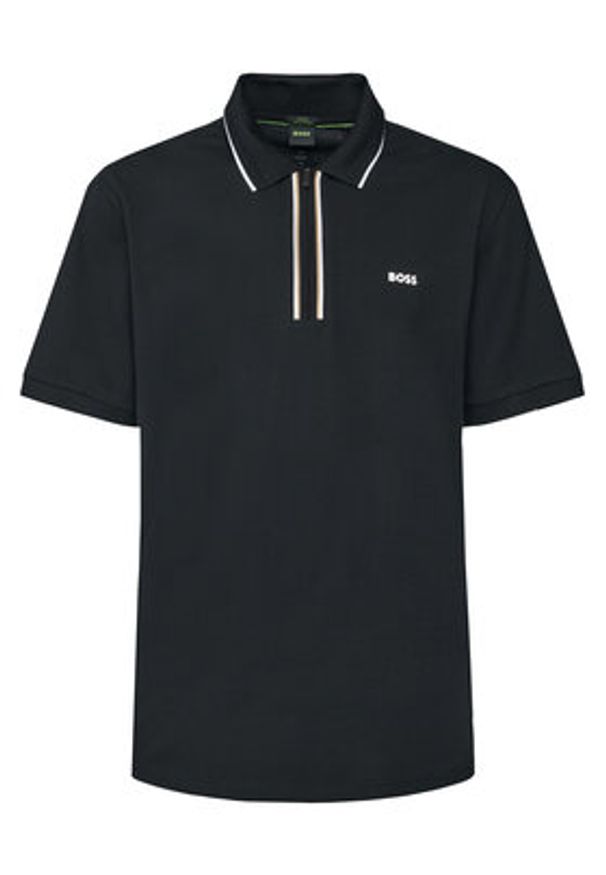 BOSS Polo Philix 50544450 Czarny Slim Fit. Typ kołnierza: polo. Kolor: czarny. Materiał: bawełna