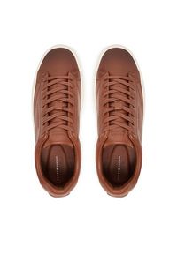 TOMMY HILFIGER - Tommy Hilfiger Sneakersy Premium Dress Cupsole Cognac FM0FM05771 Brązowy. Kolor: brązowy. Materiał: skóra #6
