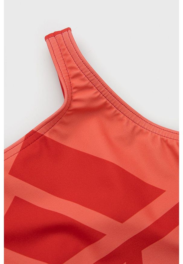 adidas Performance strój kąpielowy dziecięcy kolor czerwony. Kolor: czerwony. Materiał: materiał, dzianina. Rodzaj stanika: odpinane ramiączka