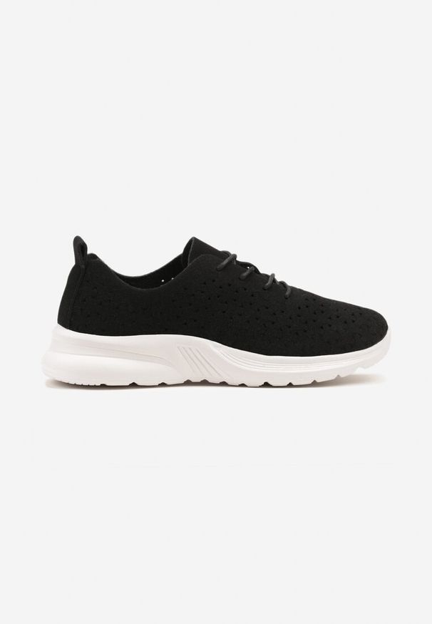 Born2be - Czarne Sneakersy z Ażurową Cholewką Uliravia. Okazja: na co dzień. Kolor: czarny. Szerokość cholewki: normalna. Wzór: ażurowy