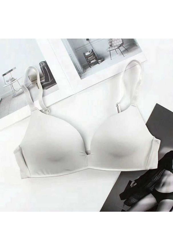 Intica - Biustonosz piankowy bez fiszbin z regulowanymi ramiączkami na co dzień Hattie. Kolor: szary. Materiał: materiał