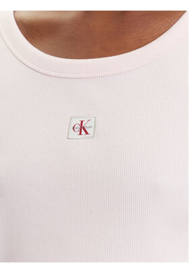 Calvin Klein Jeans T-Shirt LV047C200G Różowy Slim Fit. Kolor: różowy. Materiał: bawełna