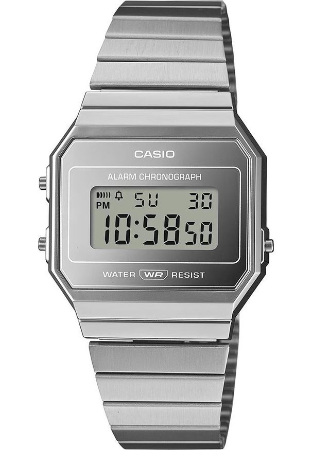Zegarek Casio Vintage Zegarek damski Casio A700WEV-7AEF srebrny. Kolor: srebrny. Styl: vintage