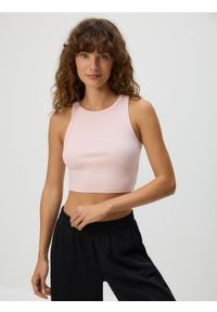 Reserved - Bawełniany top - pastelowy róż. Kolor: różowy. Materiał: bawełna #1