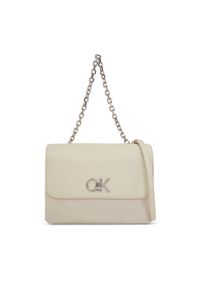 Calvin Klein Torebka Re-Lock Double Gusett Bag_Jcq K60K611877 Écru. Materiał: skórzane