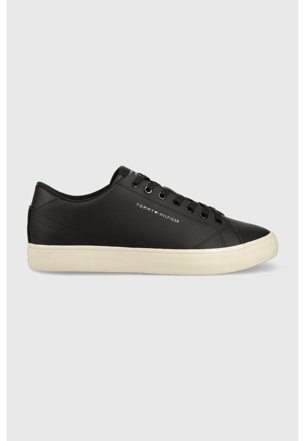 TOMMY HILFIGER - Tommy Hilfiger sneakersy skórzane TH HI VULC CORE LOW kolor czarny FM0FM04687. Nosek buta: okrągły. Kolor: czarny. Materiał: skóra