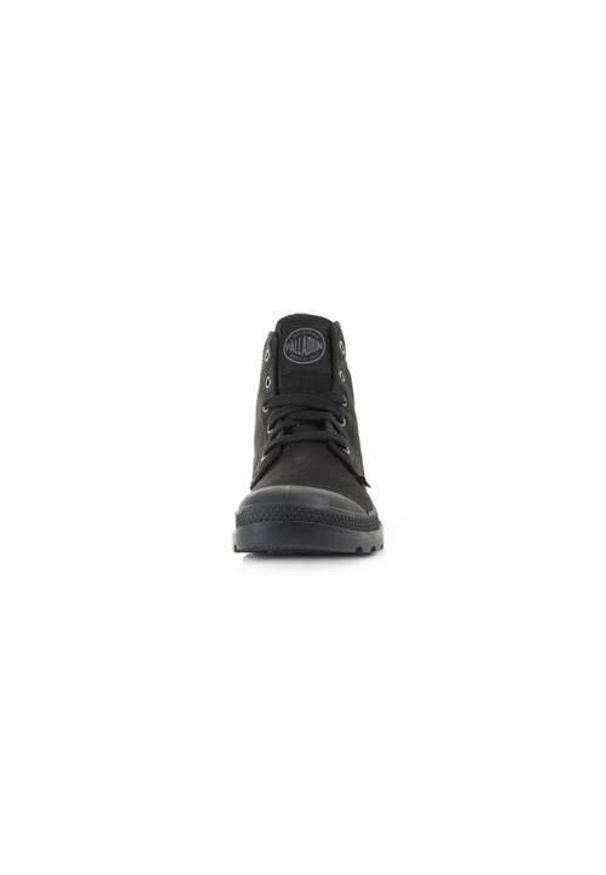 Buty do chodzenia męskie Palladium Pampa HI. Wysokość cholewki: za kostkę. Zapięcie: sznurówki. Kolor: czarny. Materiał: materiał, syntetyk, tkanina, guma. Szerokość cholewki: normalna. Sport: turystyka piesza