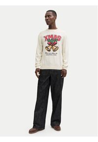 Jack & Jones Sweter Holiday 12287994 Beżowy Relaxed Fit. Kolor: beżowy. Materiał: bawełna #3