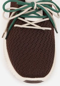 Born2be - Brązowe Sneakersy z Podwójnym Sznurowaniem Dorielle. Nosek buta: okrągły. Kolor: brązowy. Materiał: materiał. Obcas: na obcasie. Wysokość obcasa: niski #3