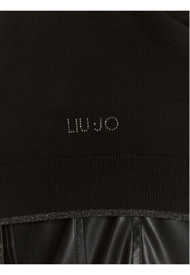 Liu Jo Sweter MF3392 MS49I Czarny Regular Fit. Kolor: czarny. Materiał: wiskoza