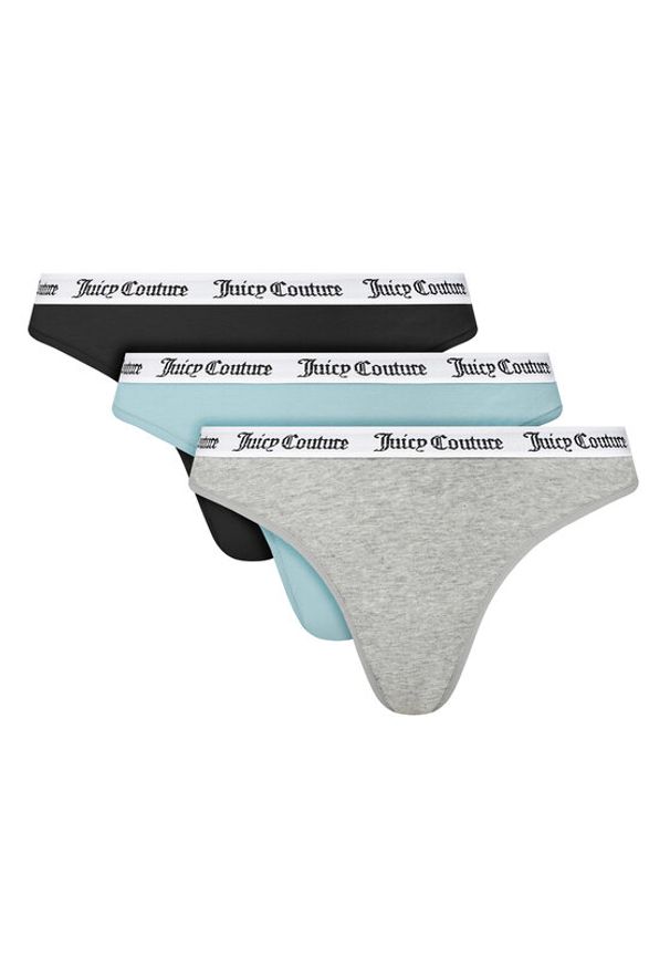 Juicy Couture Komplet 3 par stringów JCLTH224571 Kolorowy. Materiał: bawełna. Wzór: kolorowy
