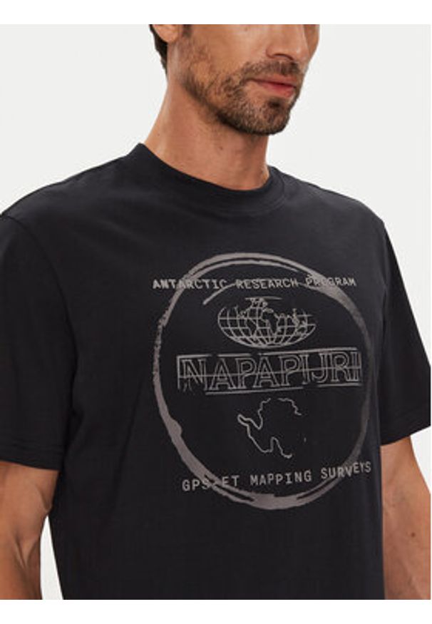 Napapijri T-Shirt S-Bald NP0A88SF Czarny Regular Fit. Kolor: czarny. Materiał: bawełna