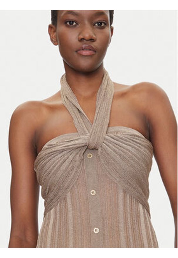 Marciano Guess Sukienka dzianinowa 5GGK48 5811Z Beżowy Slim Fit. Kolor: beżowy. Materiał: syntetyk