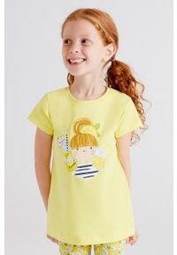 Mayoral T-shirt bawełniany dziecięcy kolor żółty. Okazja: na co dzień. Kolor: żółty. Materiał: bawełna. Styl: casual