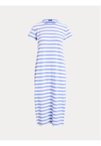 Polo Ralph Lauren Sukienka codzienna 211935608001 Niebieski Regular Fit. Okazja: na co dzień. Typ kołnierza: polo. Kolor: niebieski. Materiał: bawełna. Typ sukienki: proste. Styl: casual
