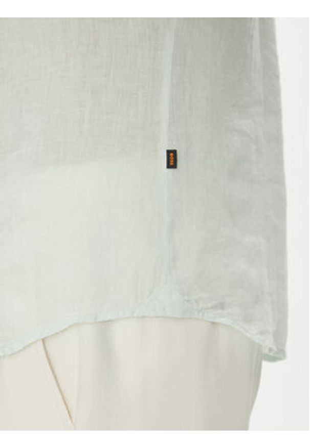 BOSS Koszula 50537382 Niebieski Regular Fit. Kolor: niebieski. Materiał: len