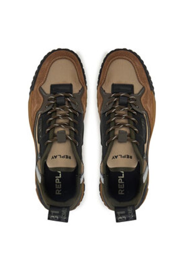 Replay - REPLAY Sneakersy GMSF7.000.C0001T Brązowy. Kolor: brązowy. Materiał: skóra