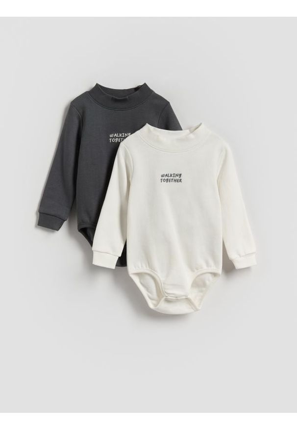 Reserved - Bawełniane body 2 pack - złamana biel. Materiał: bawełna